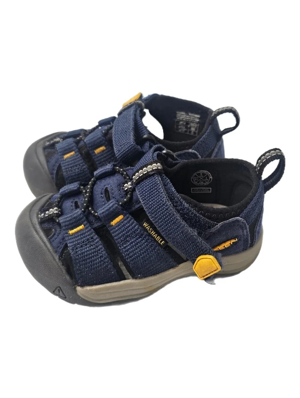 KEEN Newport H2 Toddler Navy Yellow Closed Toe Water Sandals Size 5T